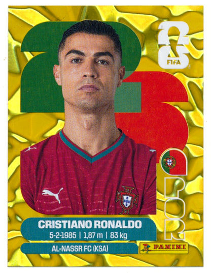 PANINI World Cup 2026 Gold Crumple Sticker POR15 - Cristiano Ronaldo